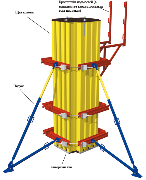 Балочно-ригельная опалубка колонн