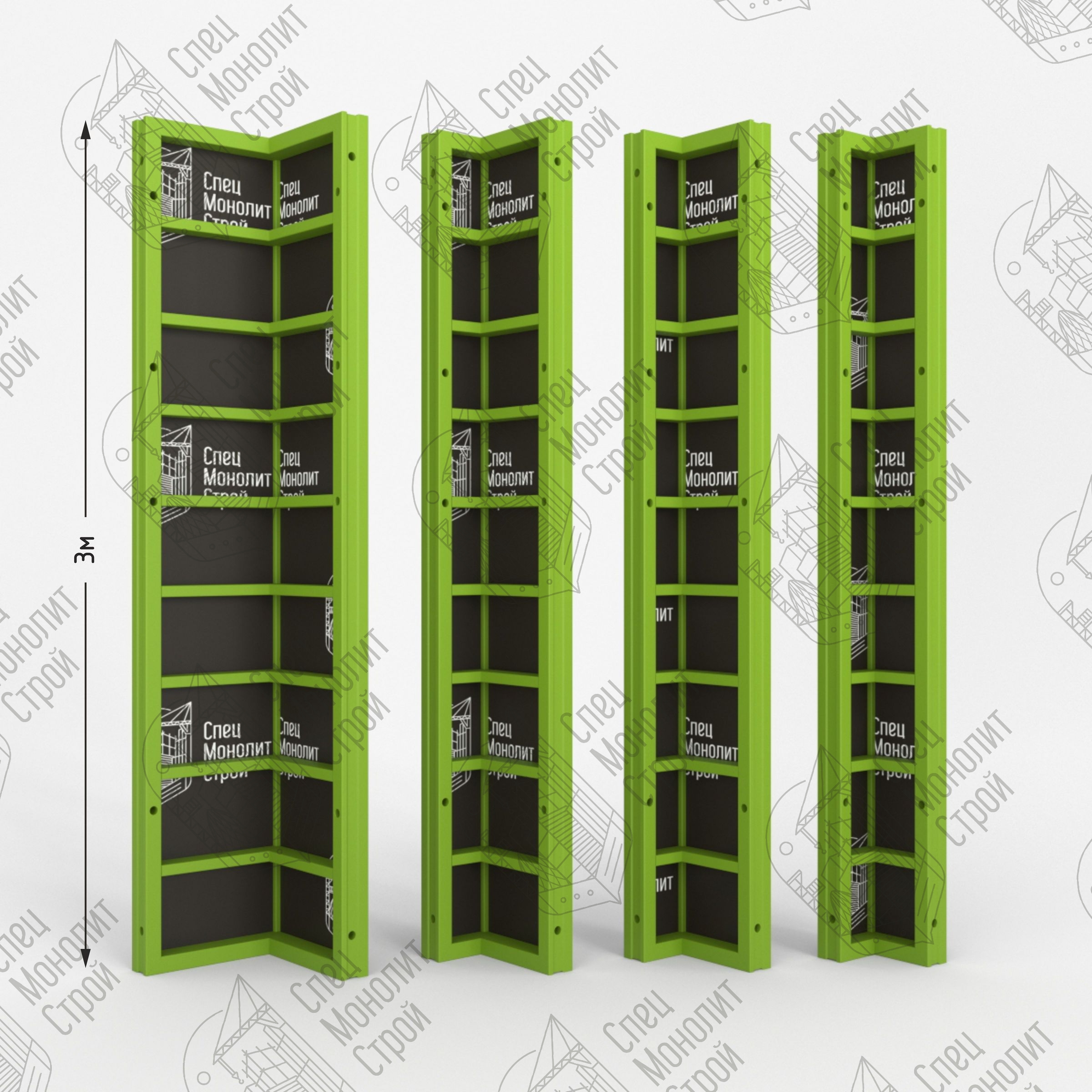 Щит угловой внутренний 0,25х0,25х3,0м